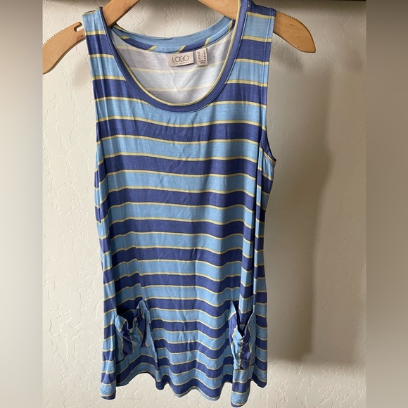 Logo Lori Goldstein| Jersey Knit Striped Tank Top, Size Small•••Flowy & Comfy - Picture 2 of 8